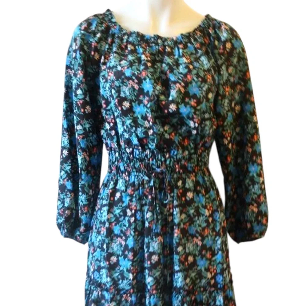 Club Monaco Blue Tie Front Sundress with Cowl Neck Final Sale - Picture 6 of 16